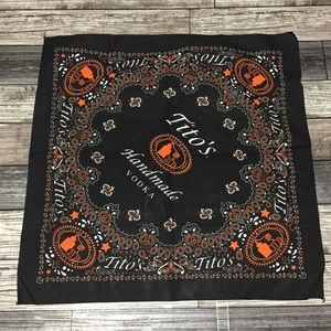 Tito’s Vodka Bandana Neck Scarf One Size Black Orange